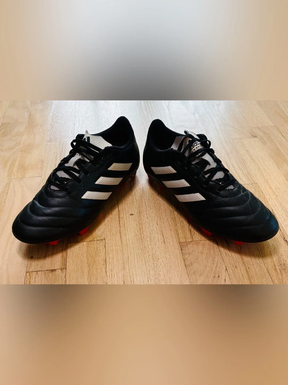 Adidas Goletto VIII FG Soccer Cleats Shoes Black White Red GX7793 Men’s Size 8